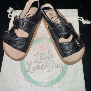 Little Love Bug Black Kids Sandals
